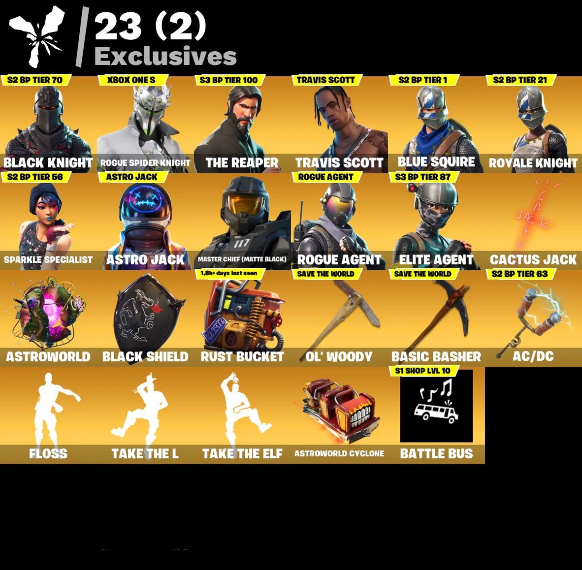 fortnite-account-black-knight-travis-scott-s3battel-pass-rouge-spider-knight-134-skins Image