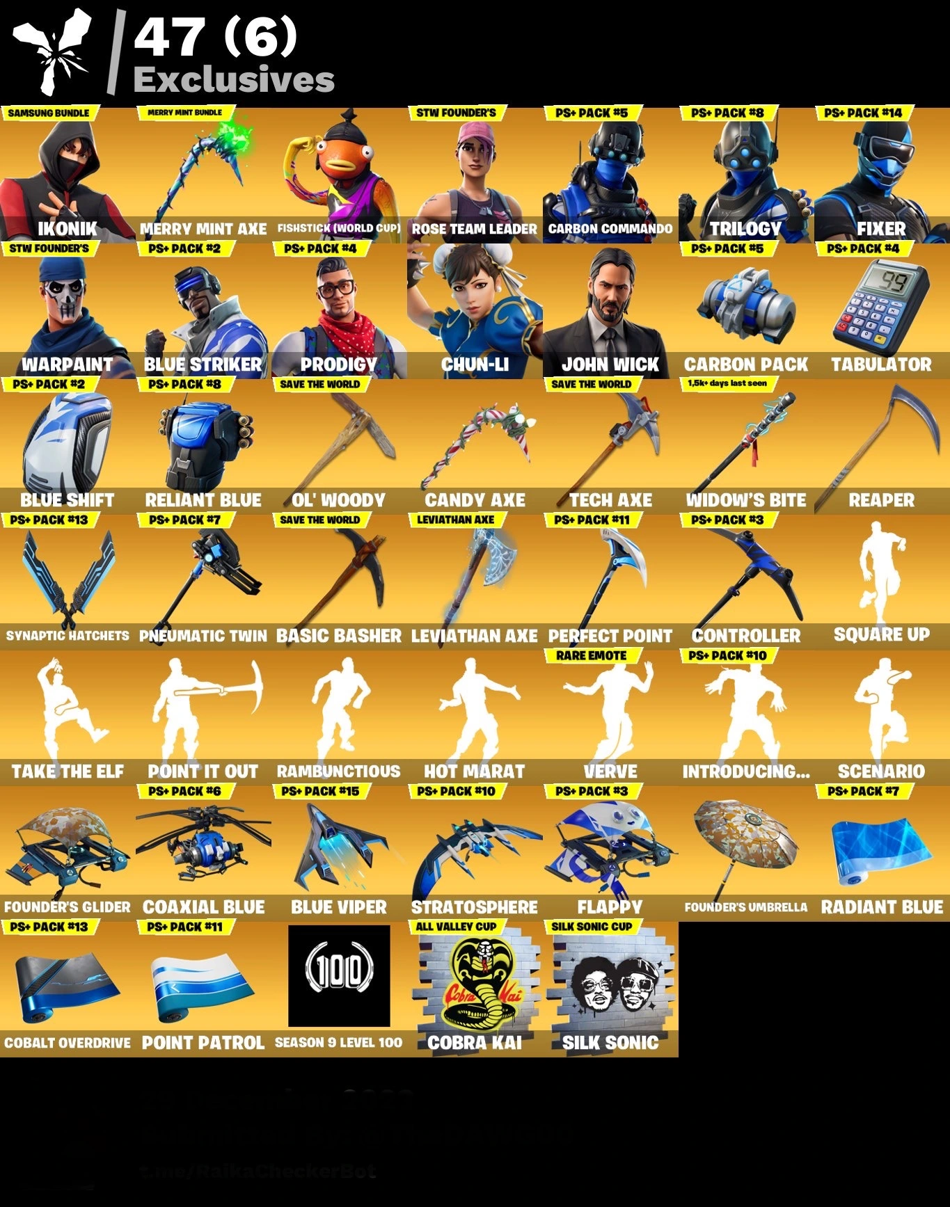 fortnite-account-ikonik-minty-axe-john-wick-widows-bite-leviathan-axe-blue-striker-263-skins Image
