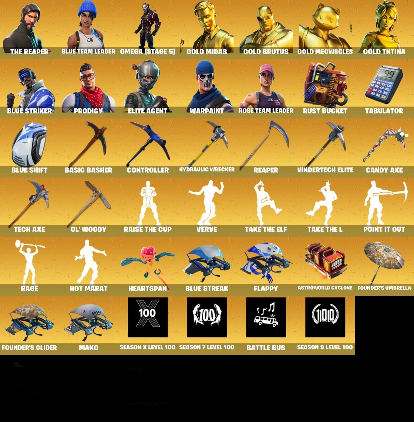 fortnite-account-s3-battel-pass-blue-striker-3-x-lvl-100-banner-battel-bus-banner-111 Image