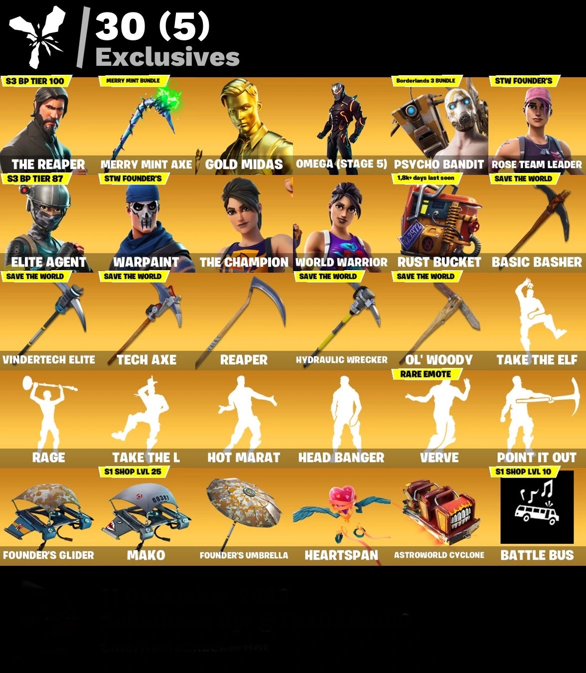 fortnite-account-sensenmann-psycho-bandit-galaxy-merry-mint-axe-mehr-198-skins Image