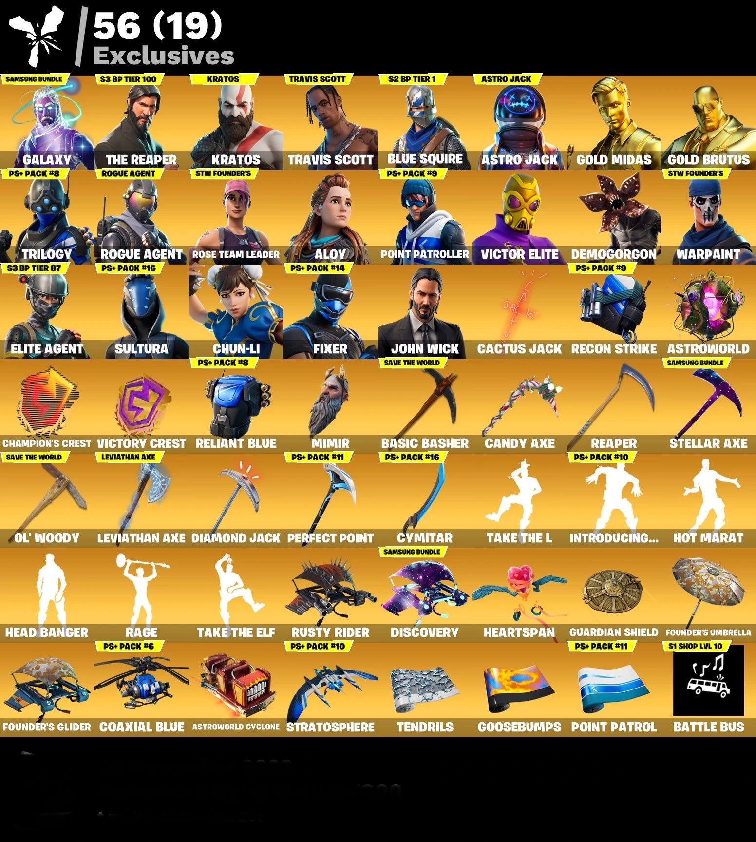 fortnite-account-travis-scott-galaxy-S3-battelpass-leviathan-axe-524-skins Image