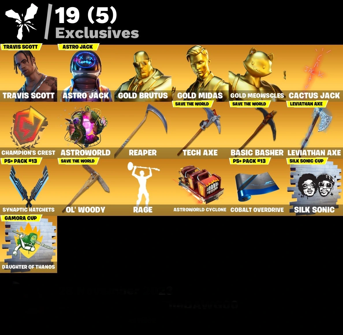 fortnite-account-travis-scott-leviathan-axe-rage-champons-crest-126-Skins Image